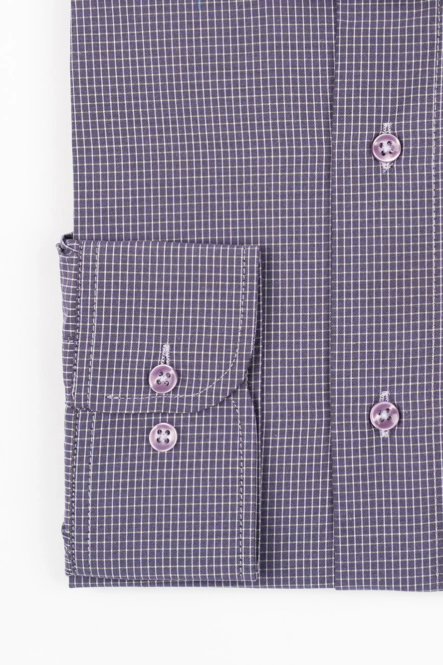 Camasa regular mov cu carouri lila si gri 2XL-3XL [2]