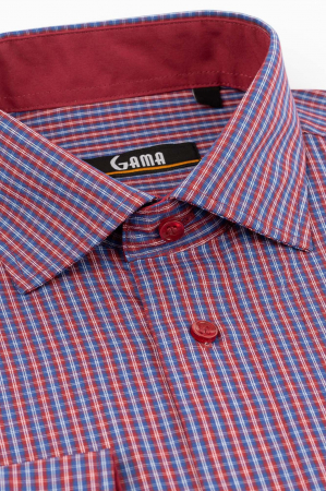 Camasa regular rosie cu carouri albastre [1]