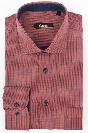 Camasa regular rosie cu carouri bleumarin [0]