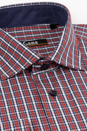 Camasa regular rosie cu carouri bleumarin si albe 2XL-4XL [1]