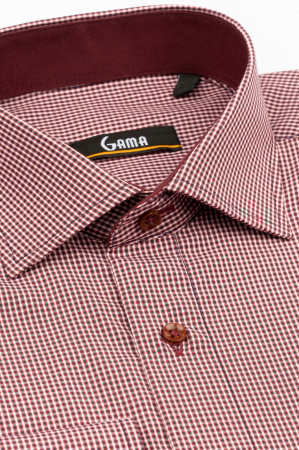 Camasa regular rosie cu carouri negre [2]