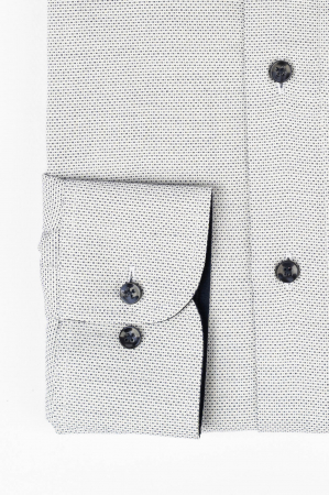 Camasa slim alba cu imprimeu geometric bleumarin [1]