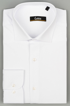Camasi marimi mari - Camasa slim fit alba cu lycra 2XL