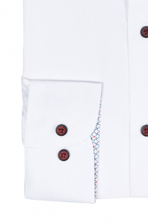 Camasa slim alba cu nasturi visinii [2]