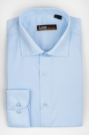 Tall - Camasa slim fit bleu uni pentru barbati inalti 2XL