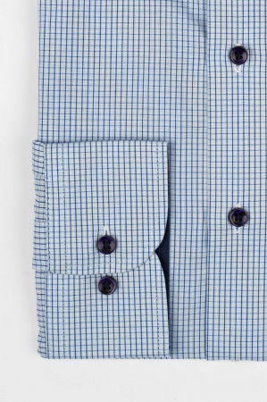 Camasa slim fit  bleu cu carouri bleumarin [1]