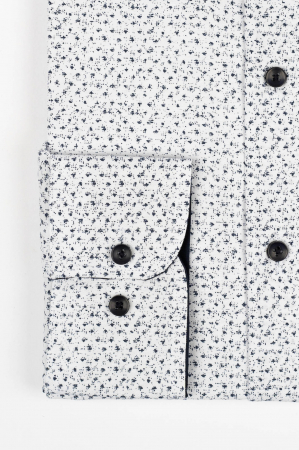 Camasa slim fit alba cu imprimeu bleumarin [2]