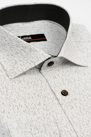 Camasa slim fit alba cu imprimeu verde [1]