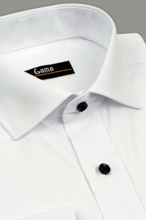 Camasa slim fit alba cu nasturi negri [3]