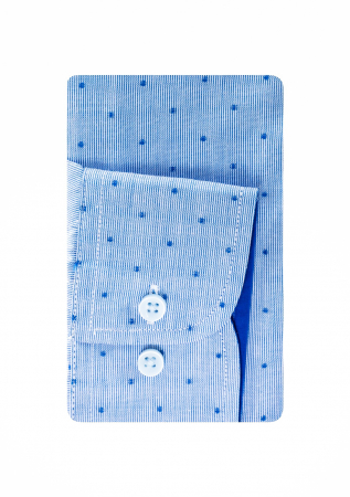 Camasa slim fit albastra cu buline si dungi [2]