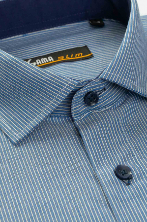 Camasa slim fit albastra cu dungi [1]