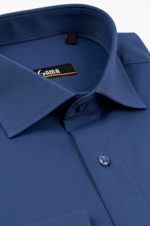 Camasa slim fit albastru inchis cu lycra [2]