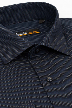 Camasa slim fit bleumarin cu imprimeu [1]