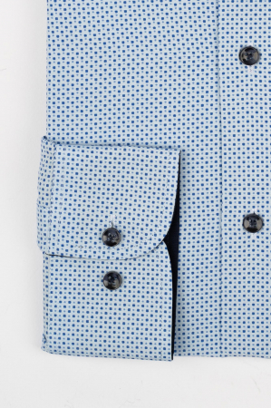 Camasa slim fit bleu cu imprimeuri  geometric albastru [1]