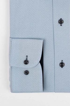 Camasa regular fit bleu cu picouri bleumarin 2XL [2]