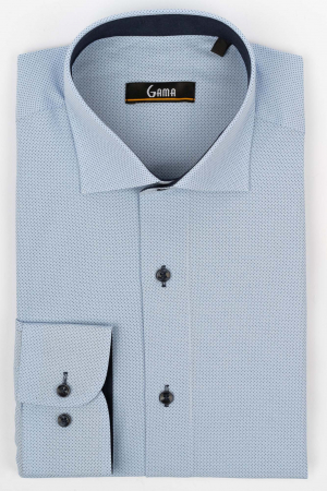 Camasi marimi mari - Camasa regular fit bleu cu picouri bleumarin 2XL-4XL