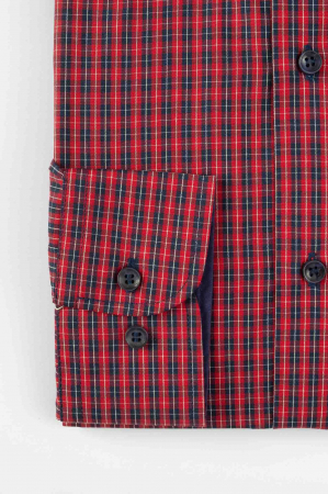 Camasa slim fit  casual rosie cu carouri [2]