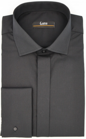 Camasi barbati - Camasa slim fit eleganta cu nasturi ascunsi si manseta dubla 2XL