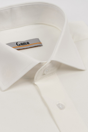 Camasa slim fit ecru clasica cu lycra [2]