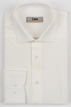 Camasa regular fit ecru clasica cu lycra