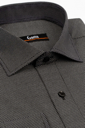 Camasa slim fit neagra cu buline albe [1]