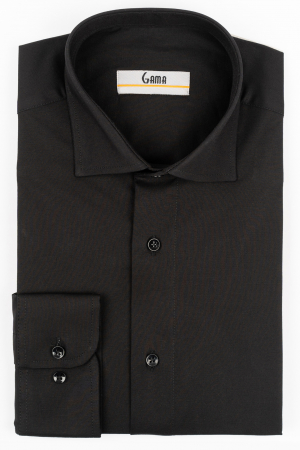 Tall - Camasa slim fit neagra pentru barbati inalti - CONFORT TALL - 2XL