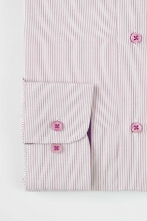 Camasa slim fit office cu dungi lila [2]