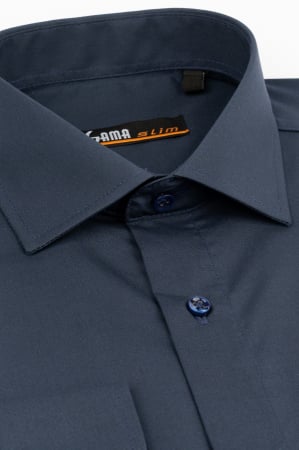 Camasa slim fit navy pentru barbati inalti - CONFORT TALL [1]
