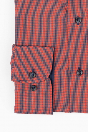 Camasa slim rosie cu carouri mici [2]