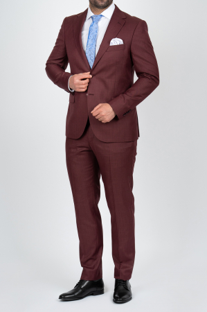 Costum barbati burgund-visiniu slim fit [2]