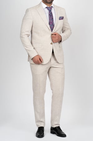 Costum barbati bej-deschis slim fit [1]