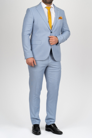 Costum barbati bleu-pepit slim fit [1]