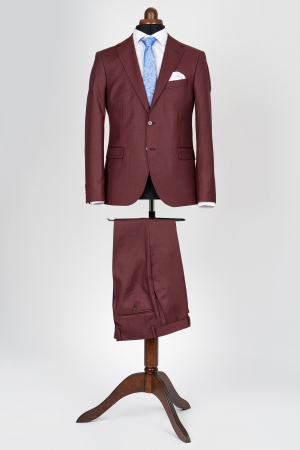 Imbracaminte Barbati - Costum barbati burgund-visiniu slim fit