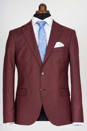 Costum barbati burgund-visiniu slim fit [4]