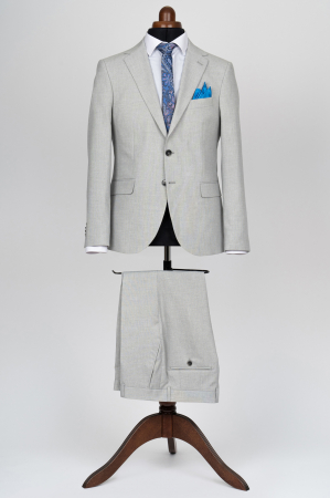 Costum barbati gri-deschis slim fit [3]
