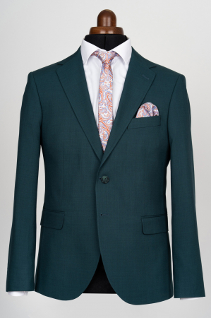 Costum barbati turcoaz  slim fit [4]