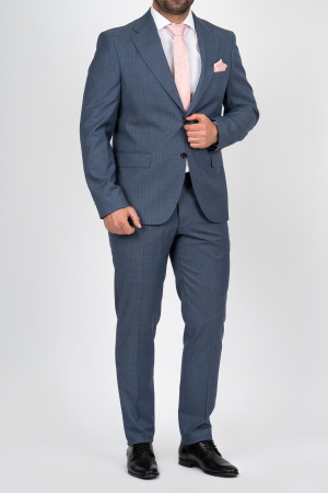 Costum barbati  slim fit albastru-dungi [1]