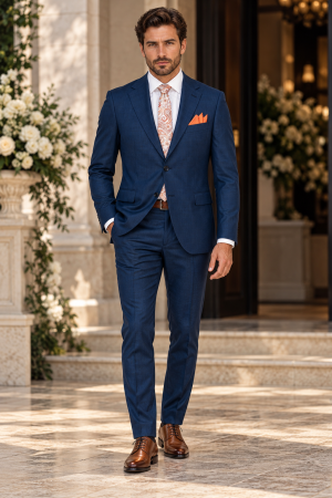 Costume slim fit - Costum barbati slim fit albastru-inchis