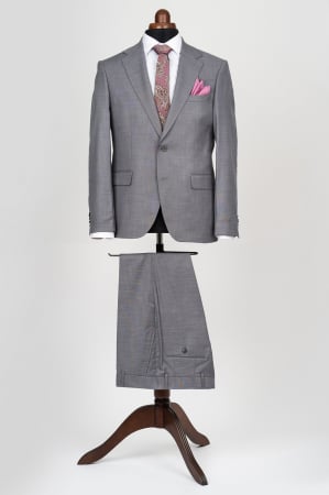 Costum barbati slim fit gri-inchis