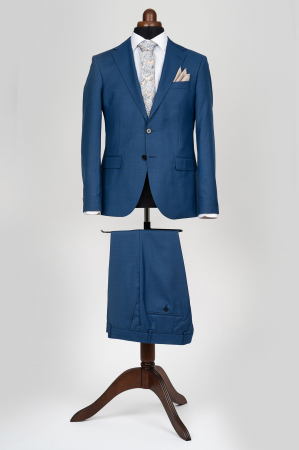 Costum barbati slim fit albastru-inchis