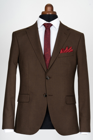 Costum barbati slim fit maro [1]