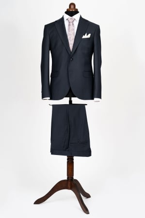 Costume slim fit - Costum barbati slim fit navy 100% Lana