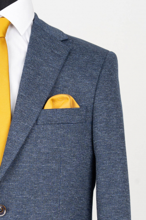 Costum barbati slim fit bleumarin-pepit [2]