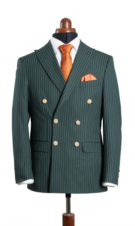 Costum barbati slim fit verde-dungi cu doua randuri de nasturi [5]