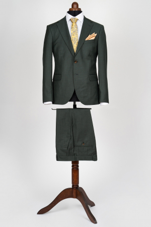 Imbracaminte Barbati - Costum barbati slim fit verde-inchis
