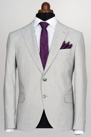 Costum barbati slim fit gri-deschis-Talia 2 [1]