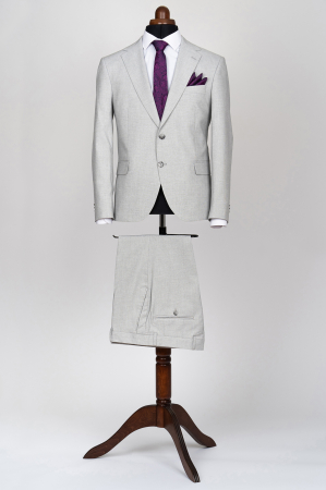 Imbracaminte Barbati - Costum barbati slim fit gri-deschis-Talia 2