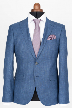 Costum slim albastru pepit [1]