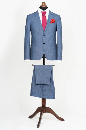 Imbracaminte Barbati - Costum slim fit albastru-pepit