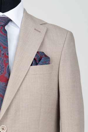 Costum slim fit bej-pepit- Talia 2 [2]